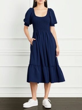 Hill House The Louisa Nap Dress in Navy Blue | EXTRA SMALL